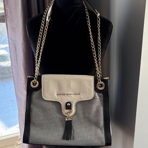 Chic Black and Cream Shoulder Bag